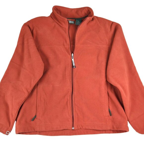 L.L.Bean Men's Full Zip Fleece Sweater Orange XL - Picture 1 of 5